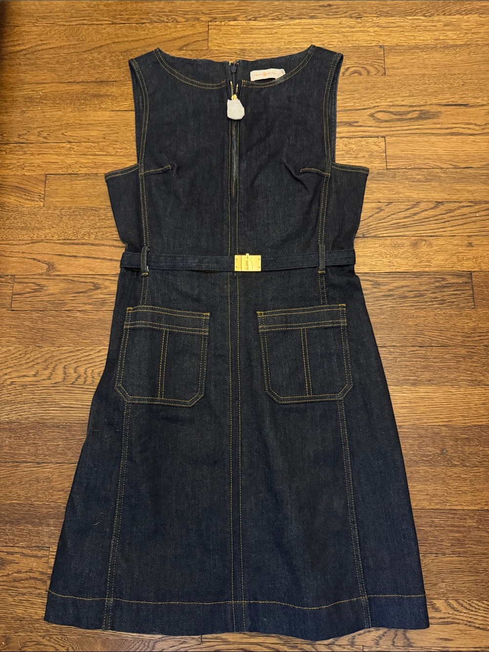 Tory Burch Denim Dress with Patch Pockets